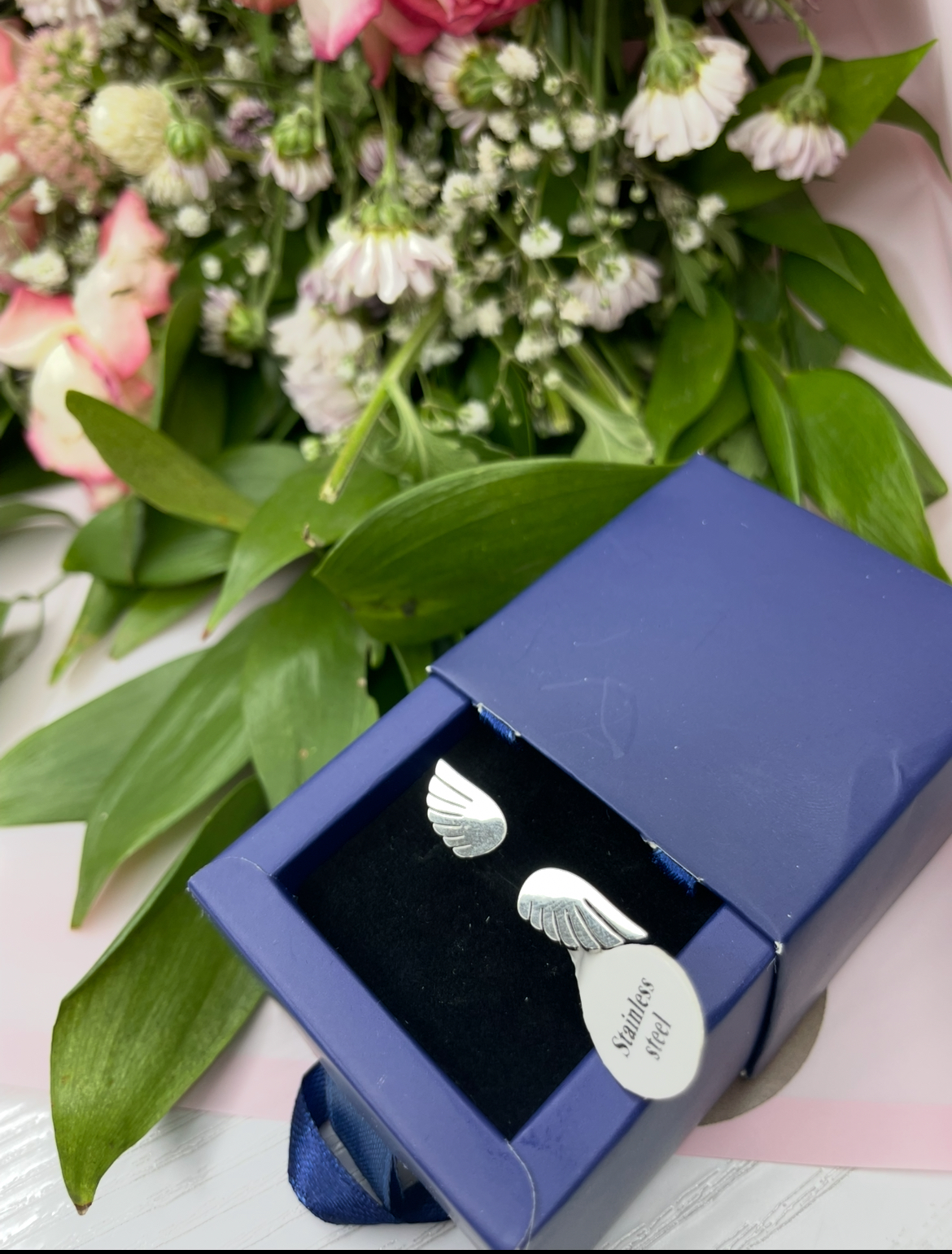انگشتر دخترانه طرح بال فرشته نقره ای رنگ ثابت